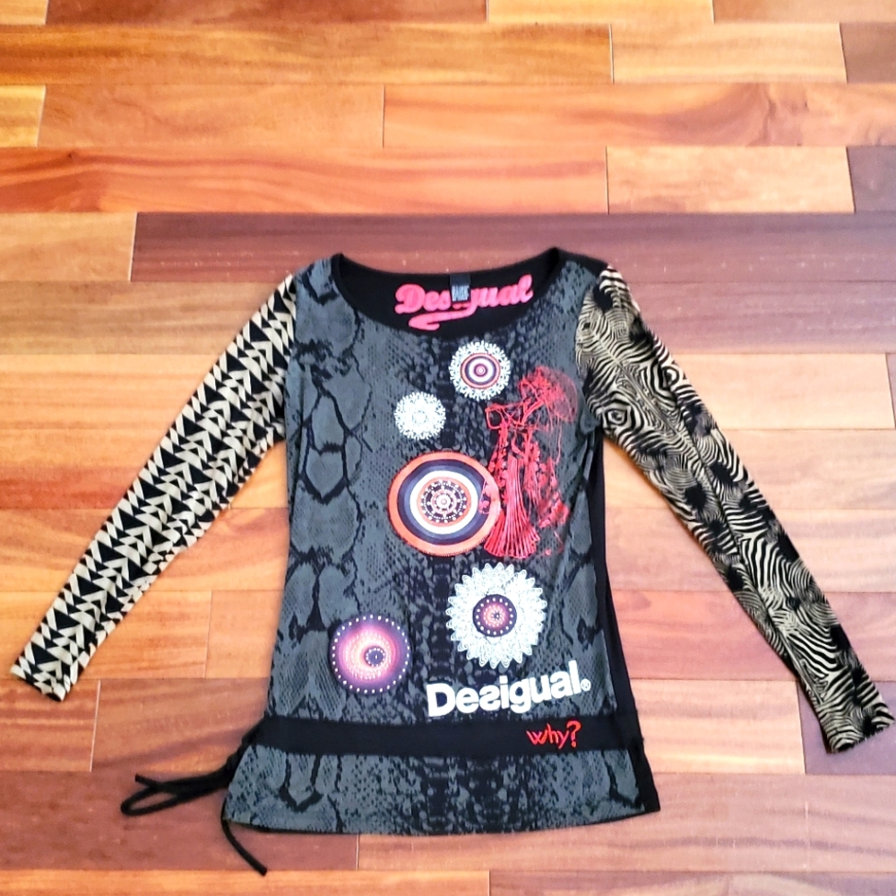 Desigual Long sleeve T shirt,  side tie